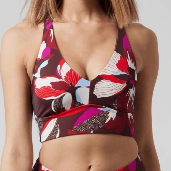 Athleta Other - Athleta Floral Bikini plunge top size small